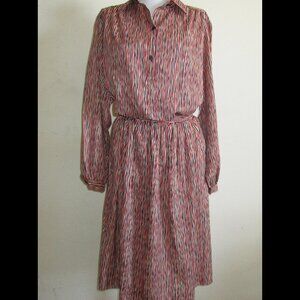 Share Vintage 80's Halston III Striped Skirt & Blouse Set Size 12